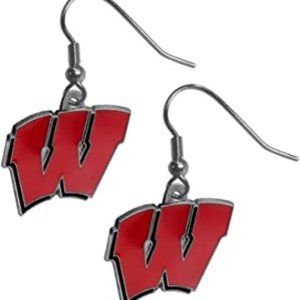 Wisconsin Badgers 'W' dangle earrings